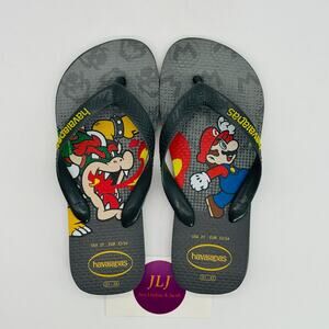 Havaianas Boy's Mario Bros Bowser Flip Flop Thong Sandals Size 2Y 33/34 EU